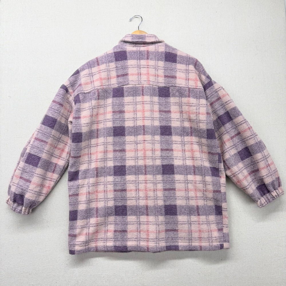 Universal Thread Purple Plaid Shacket Womens M Button Front Shirt Jacket NWT New - Picture 7 of 16